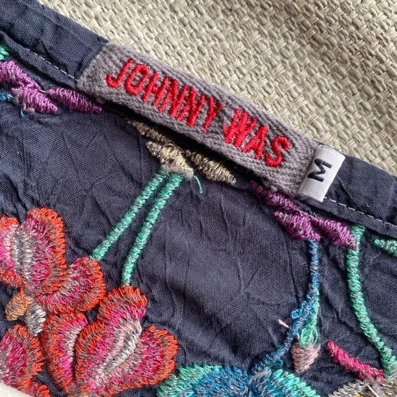 Johnny Was Selena Blouse Women’s Medium Embroidered Floral Tunic Poncho - Picture 3 of 6